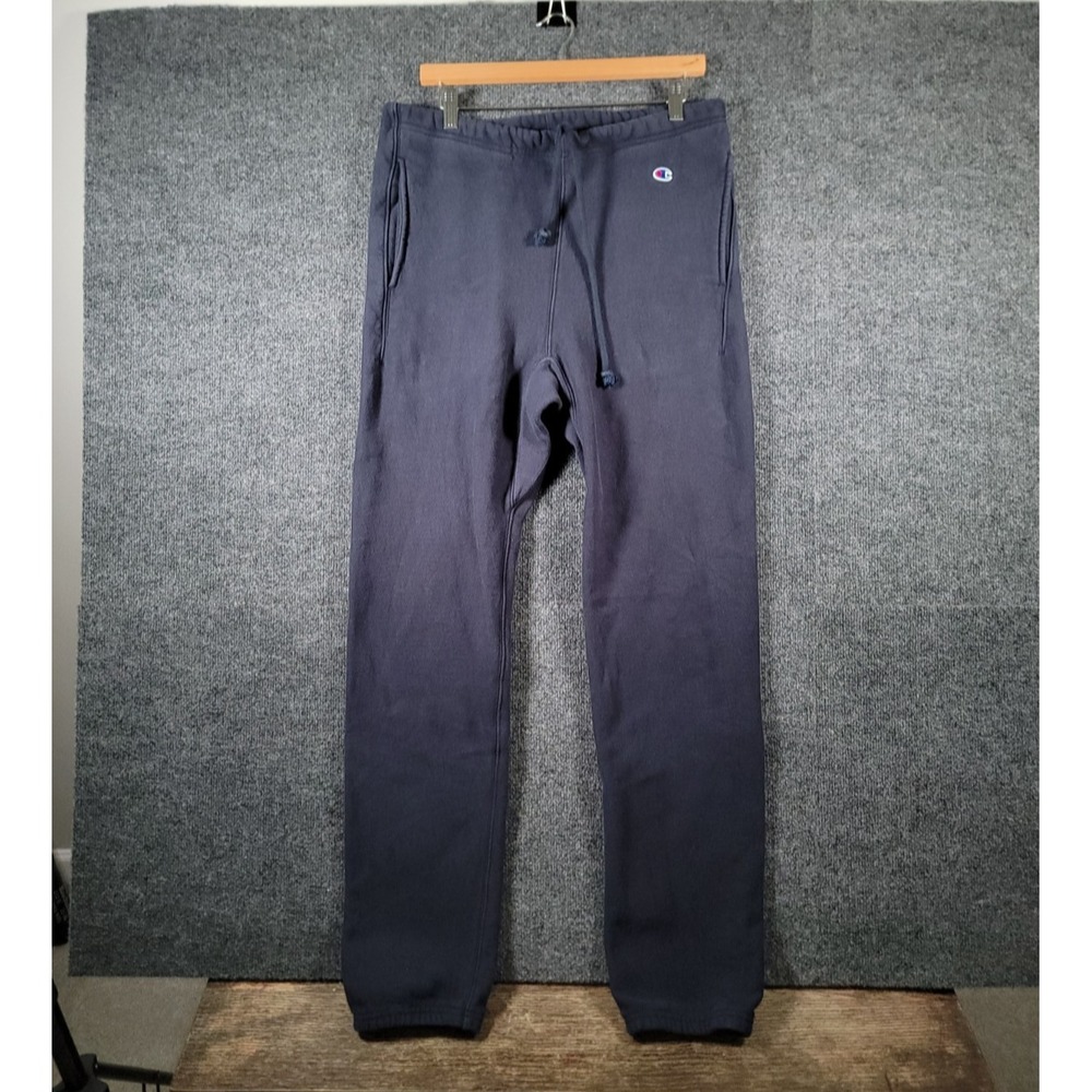 VTG 70s Reproduction Champion Reverse Weave XL Sweatpants USA‎ Made Premium Blue